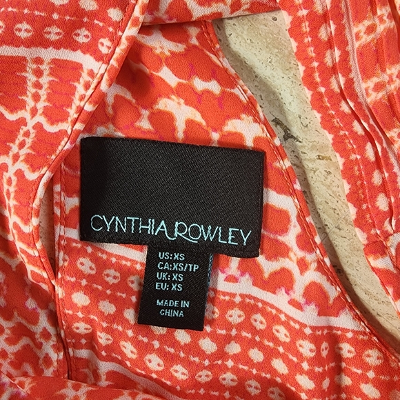 Cynthia Rowley Sleeveless Orange and White Razorback Tank Top Size XS - Picture 5 of 5